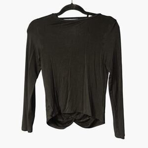 Gentle‎ Fawn black twist front long sleeve top small
